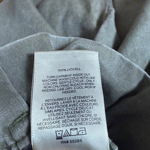 Express sz S Olive Green Linen Blend High Rise Belted Paperbag Shorts - Picture 6 of 9